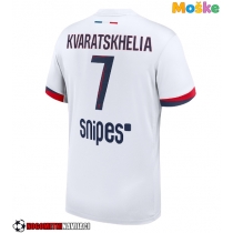 Moške Nogometnih dresov Paris Saint-Germain Khvicha Kvaratskhelia #7 Gostujoči 2025-26 Kratki rokavi